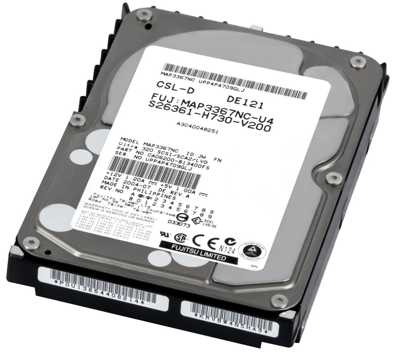 Fujitsu A3C40048251 Map3367NC Map3367NV-V4 36.4GB 10K 8MB SCSI U320 3.5''