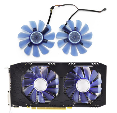 Pair Fans Cooler Fan For HIS RX570 RX 570 RX470 IceQ  GPU FDC10U12S9-C 88mm