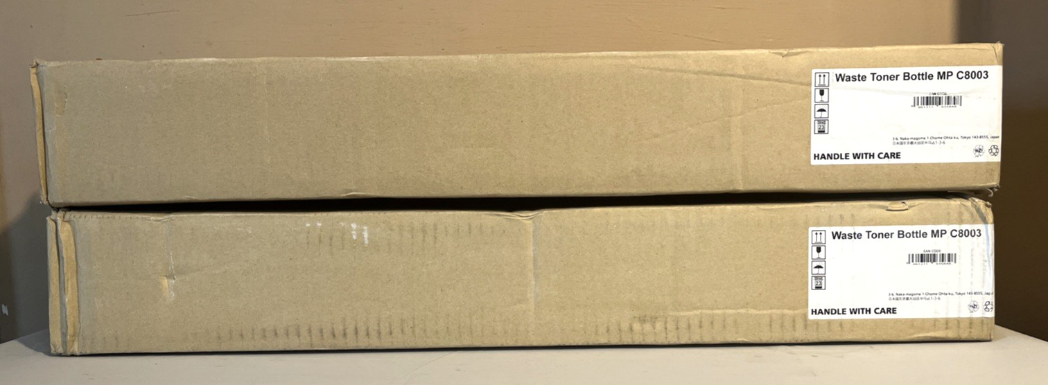 2 Genuine Ricoh 417721 MP C8003 WASTE TONER BOTTLES Sealed boxes