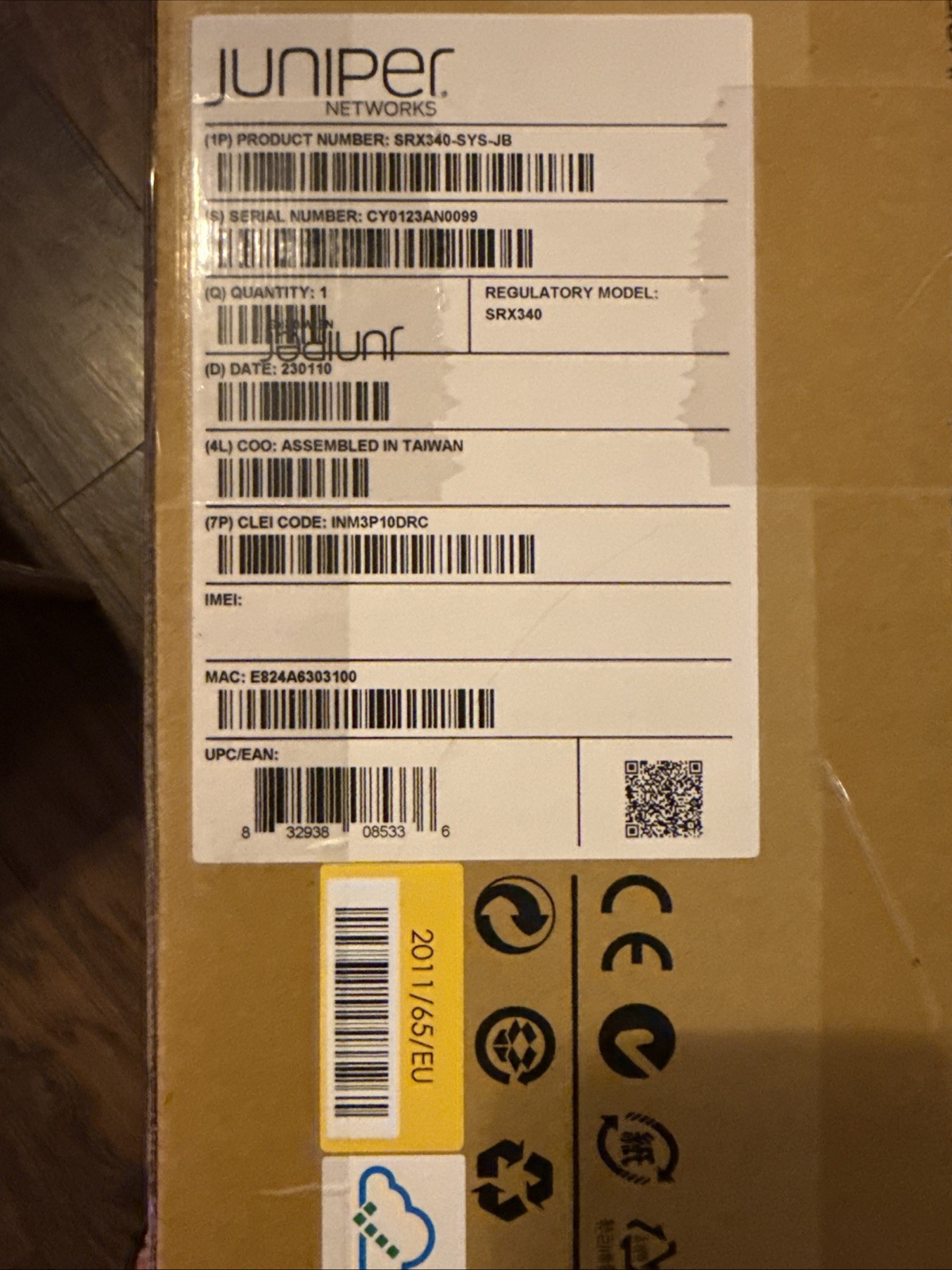 Juniper SRX340-SYS-JB  /Brand New / 1 Year Warranty / Ships Today