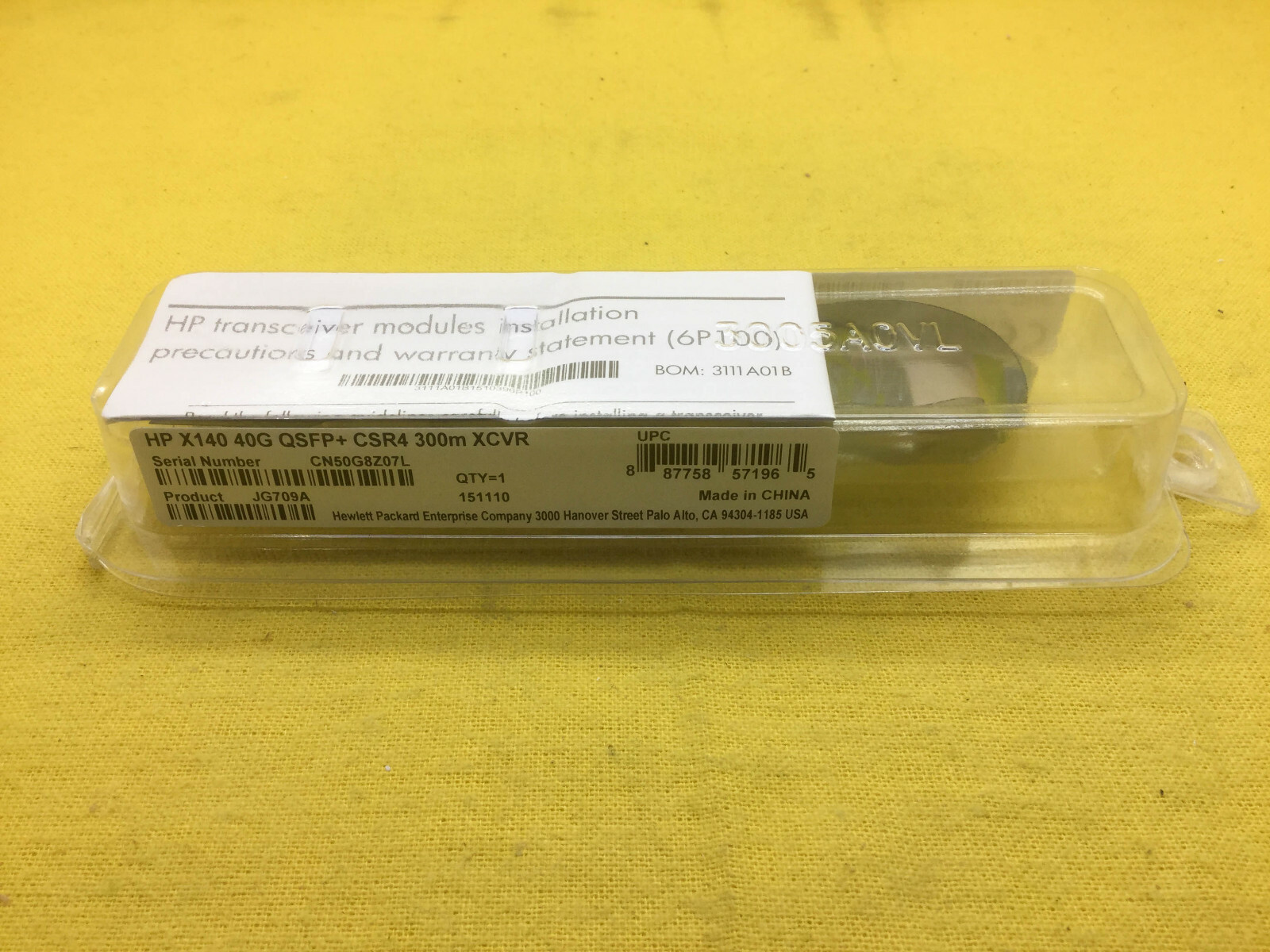 JG709A HPE X140 40G QSFP+ MPO MM 850nm CSR4 300m Transceiver NEW SEALED