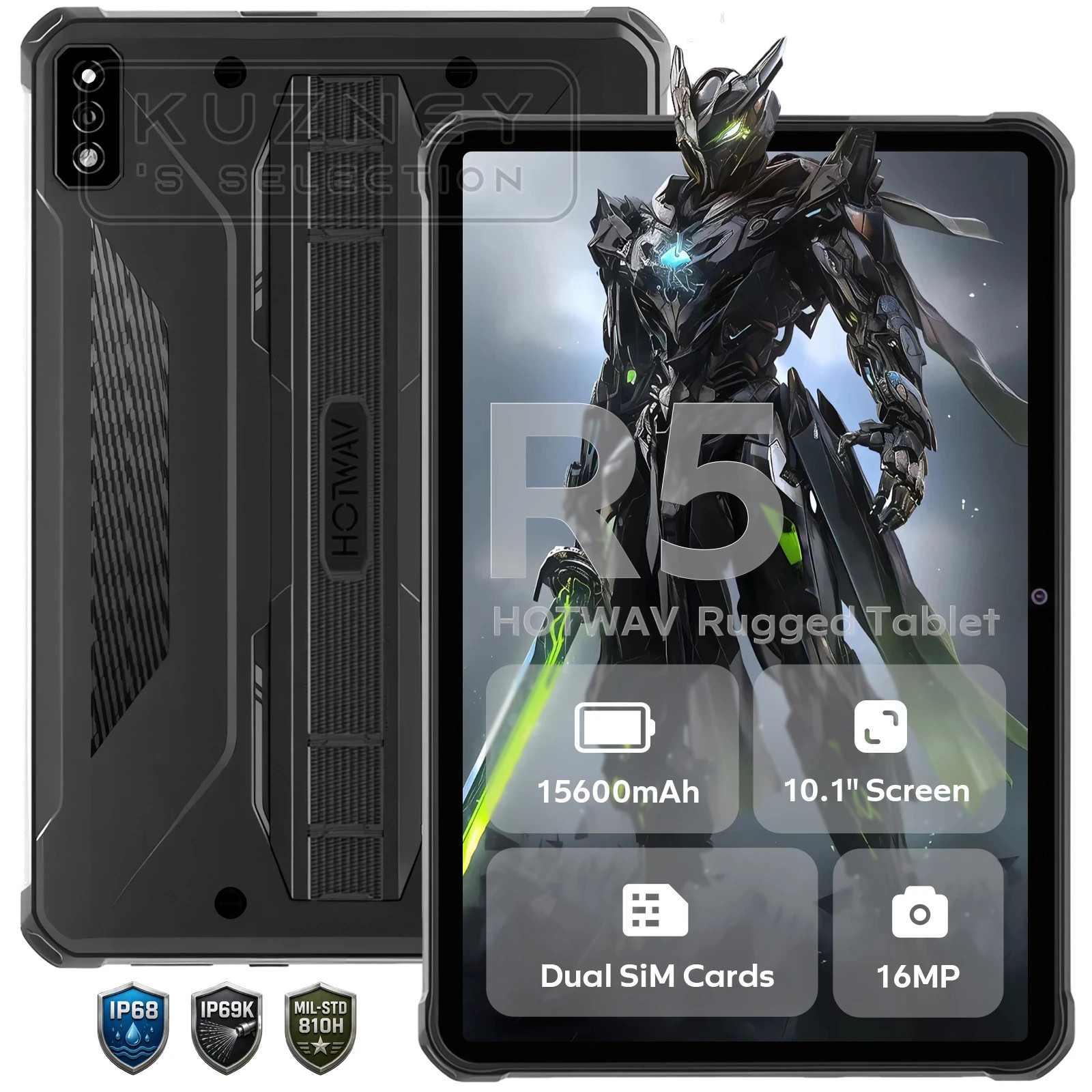Tablet HOTWAV R5 Outdoor Tablet 15600mAh Android 12 10.1 Inch HD+ Tablets 64MP