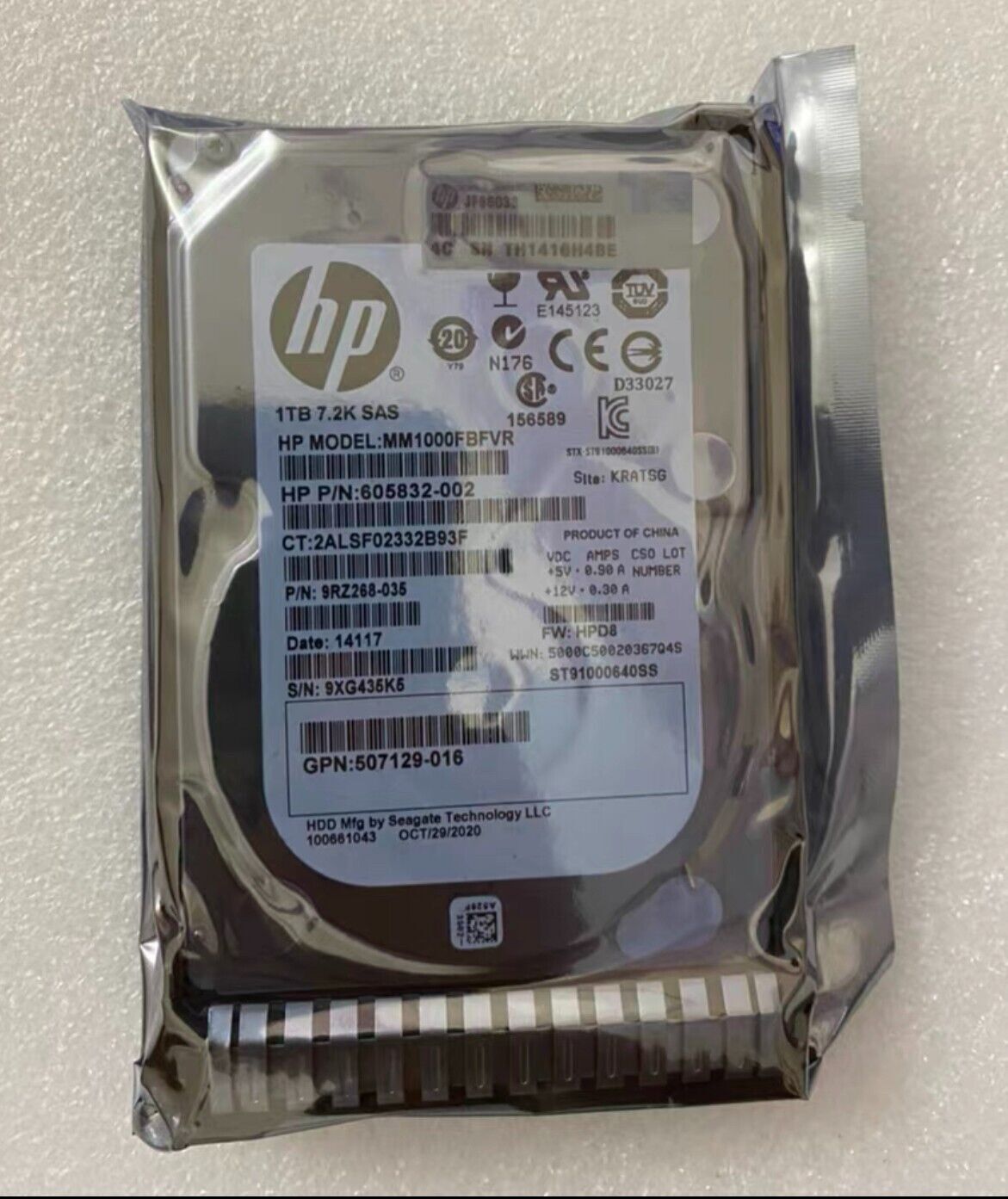 for HPE 653954-001 1TB 652749-B21 7.2K SAS 6G 2.5" SFF G8 G9 HP HDD Hard Drive