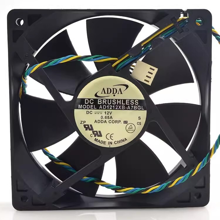 ADDA AD1212XB-A7BGL 12V 0.65A 12CM 12025 4-Wire PWN Temperature Control Fan