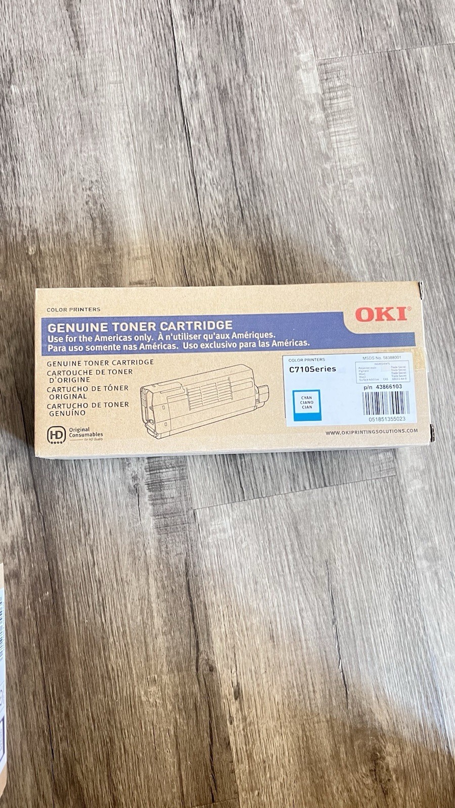 OKIDATA OKI Genuine Toner Cartridge Cyan, C710 Series, Part Number 43866103