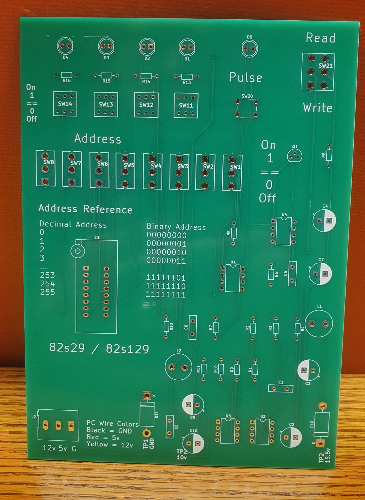 PROM PCB for 82s129 82s126 74s287 74s387 - Board Only  You solder