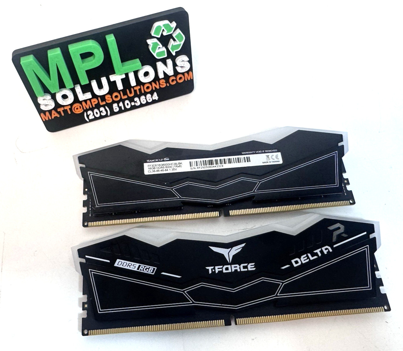 TEAMGROUP T-Force Delta RGB 32GB 2x16GB DDR5 Ram 6000MHz FF3D516G6000HC38JBK