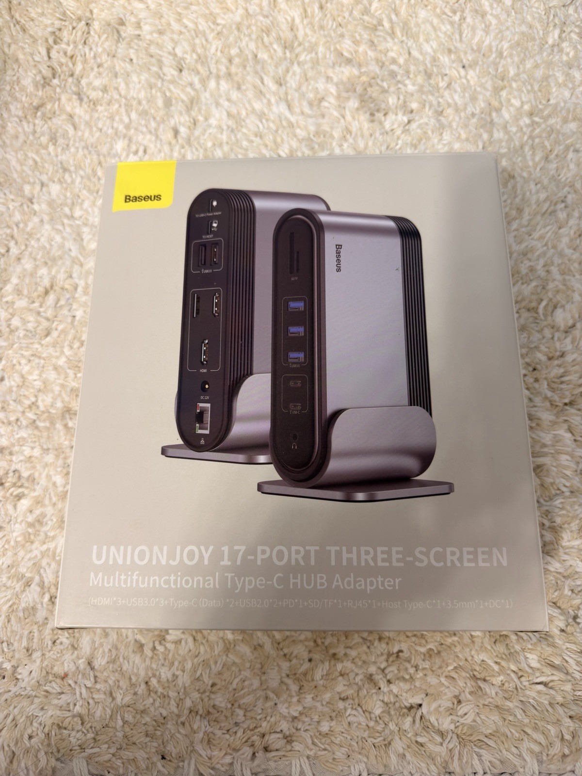 Baseus 17-in-1 Docking Station, Laptop Docking Station 3 Monitors 7 USB 1000mbps