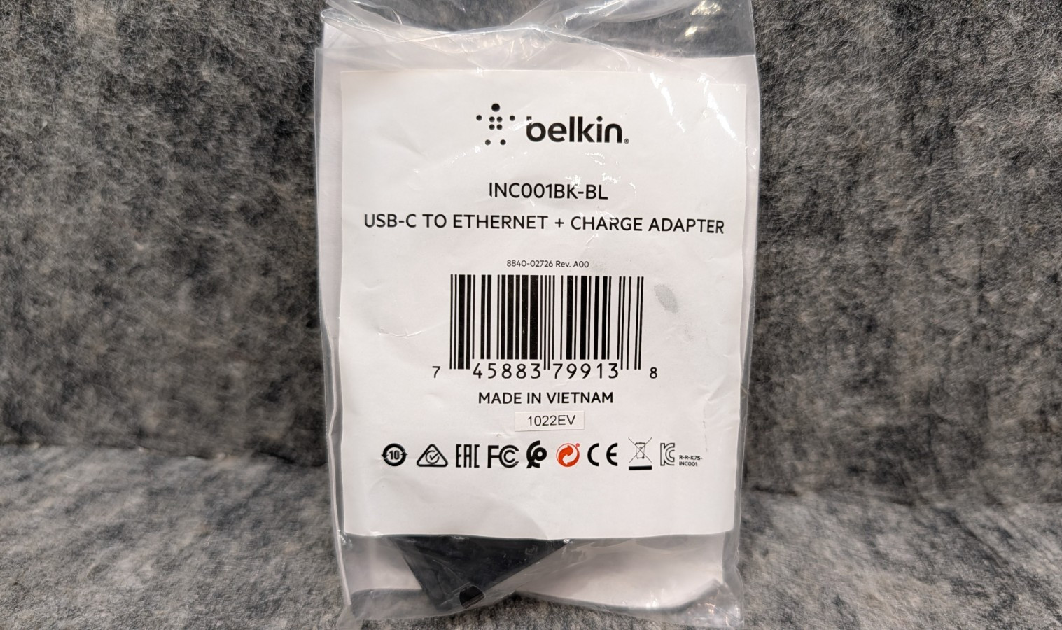 Belkin International Inc Inc001Bk-Bl Usb-C To Ethernet Adapter Power Delivery