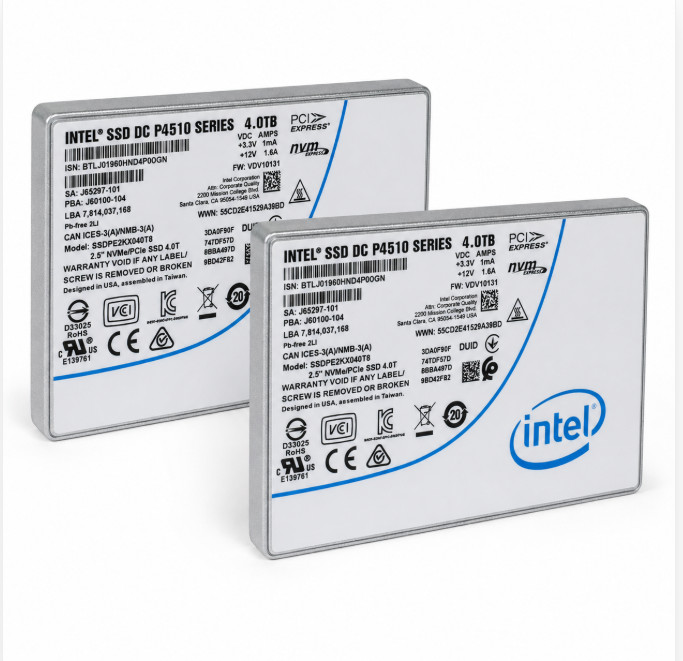 2x（90%+）Intel DC P4510 4TB U.2 NVMe PCIe 3.1 x4 2.5in SSD SSDPE2KX040T8 Tested