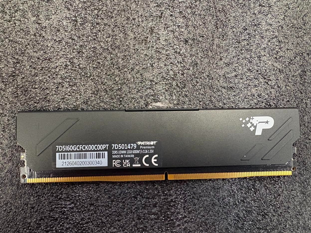 Patriot Signature Premium DDR5 UDIMM 12GB 6000MHz Desktop Memory-USED