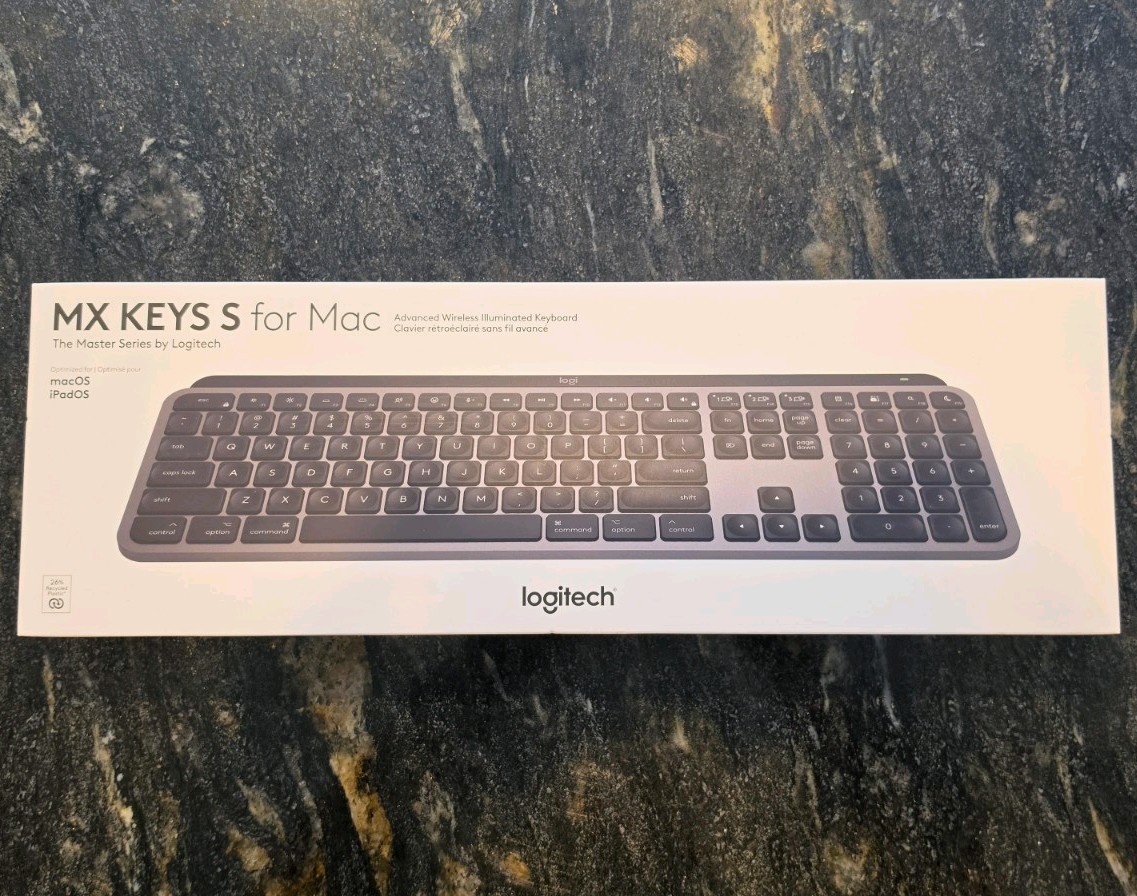 Logitech MX Keys S for Mac Wireless Illuminated Keyboard Space Gray NEW IN BOX 