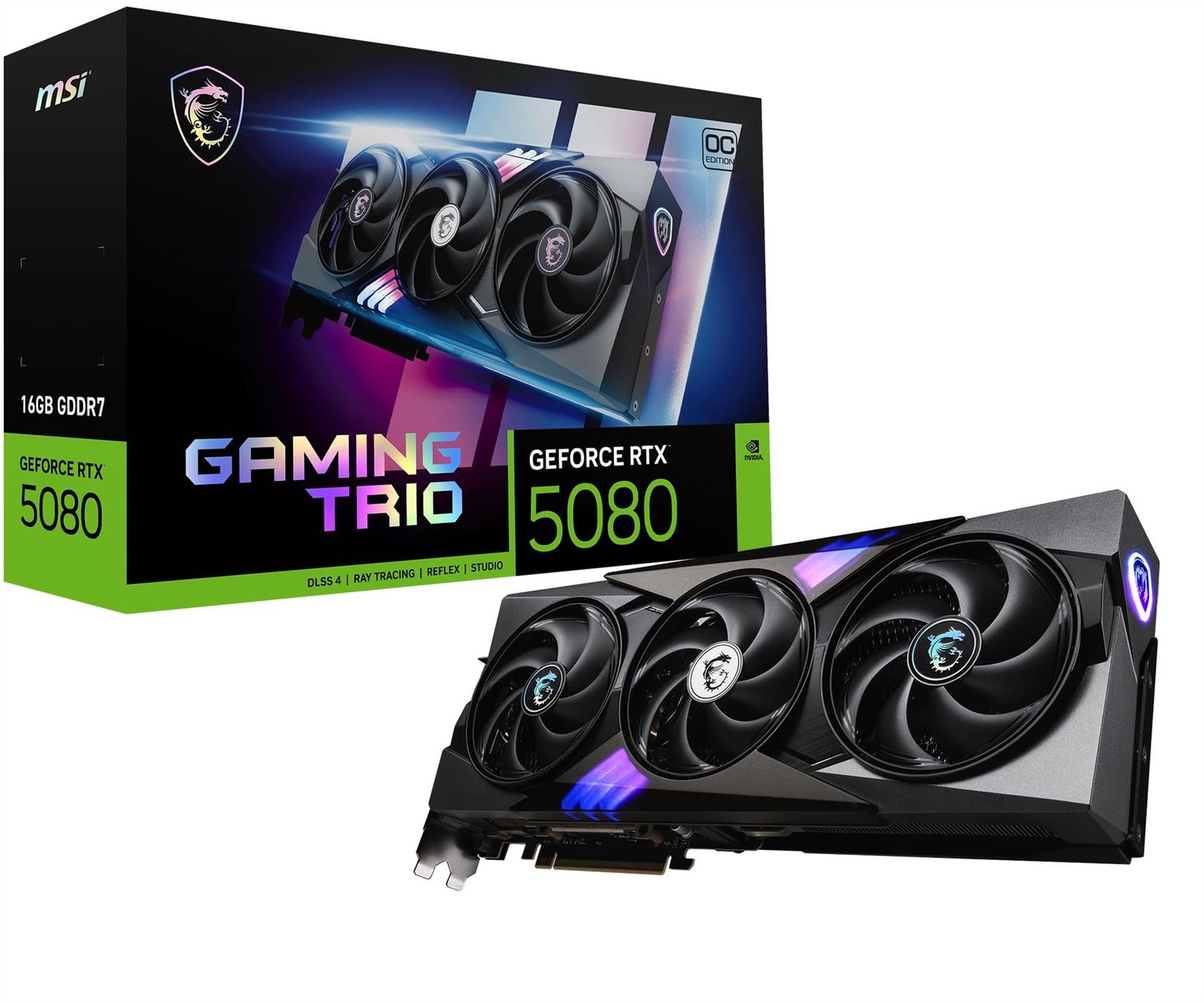 MSI GeForce RTX 5080 16G Gaming Trio OC 16GB GDDR7 PCIe 5.0 Graphics Card Used