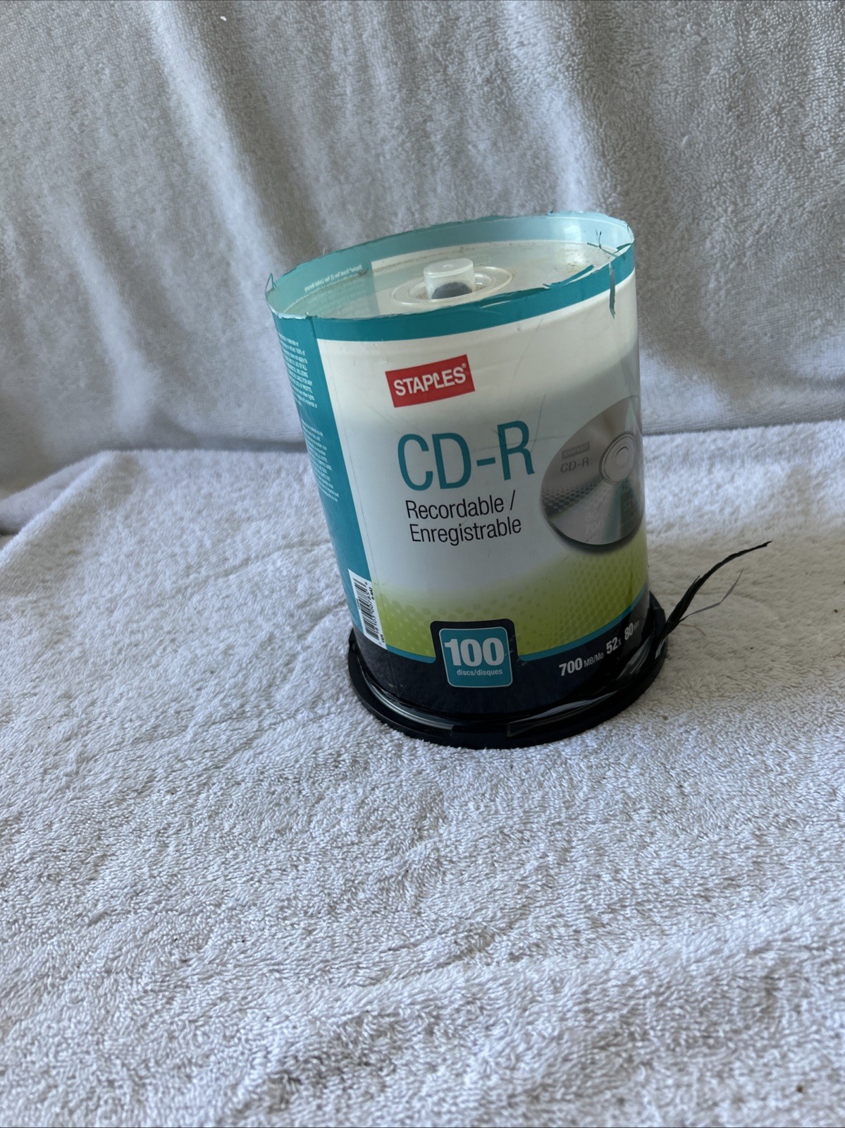 Staples CD-R 80 Minute Recording 700MB 52x Speed - Opened - 75 to 80 Remaining
