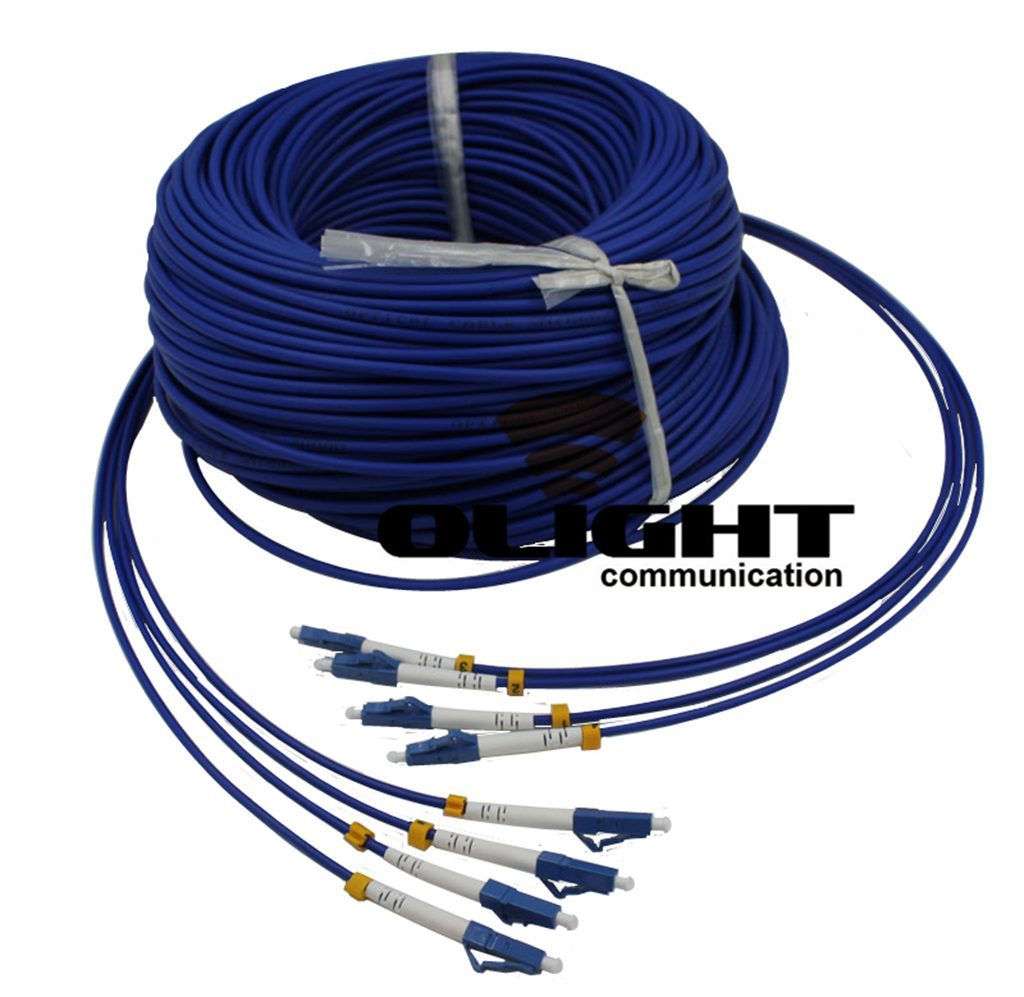 150M INDOOR ARMORED LC-LC 4 STRANDS Single-Mode 9/125 Fiber Patch Cord