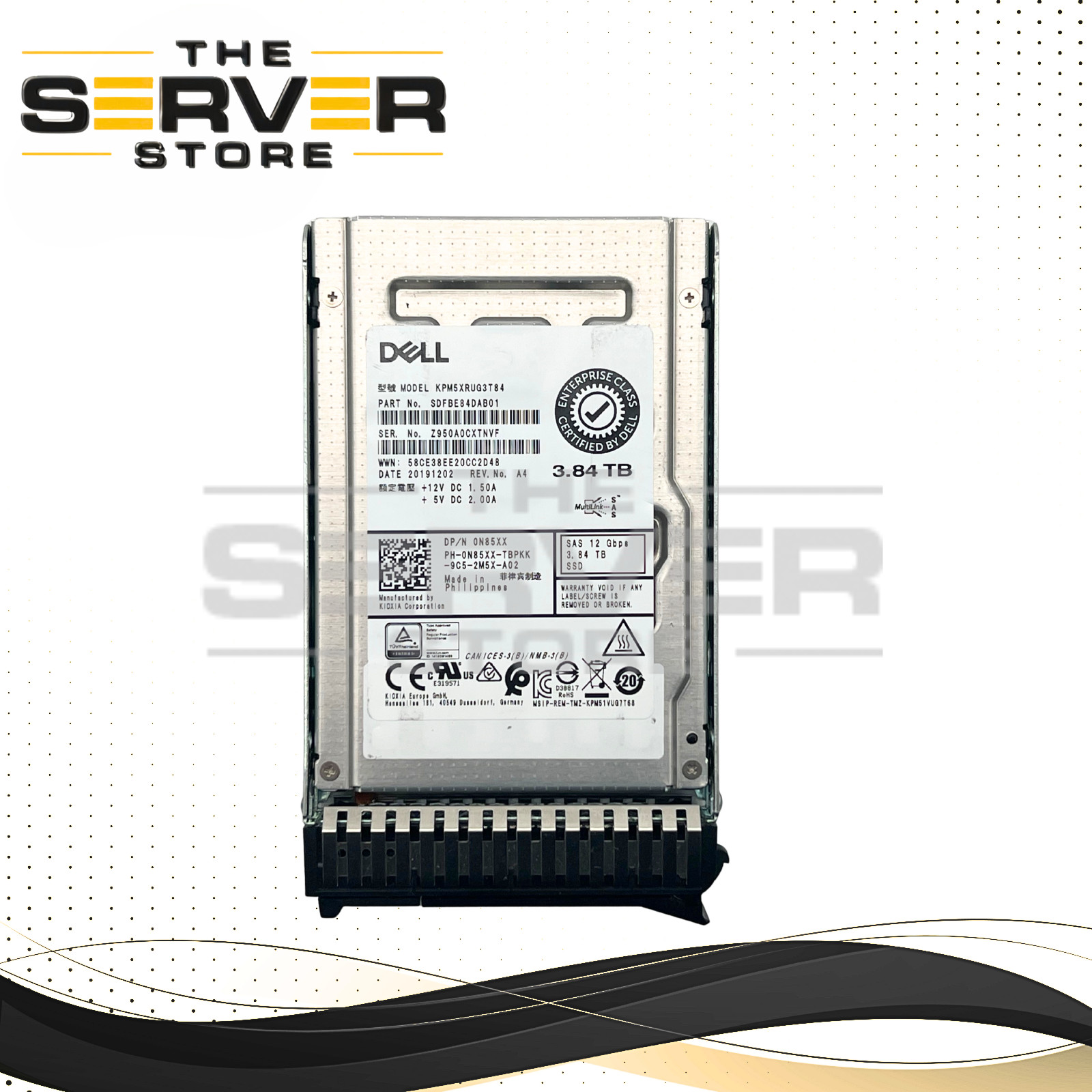 Kioxia 3.84TB SAS 12G RI 2.5" SSD PM5-R Series / Lenovo ThinkSystem KPM5XRUG3T84