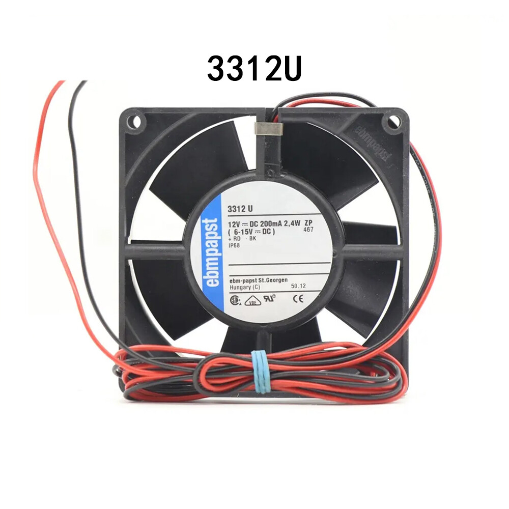New Ebmpaps Low-Energy Axial Fan 3312U 92*92*32mm 2.4W DC12V 235mA Server Fan