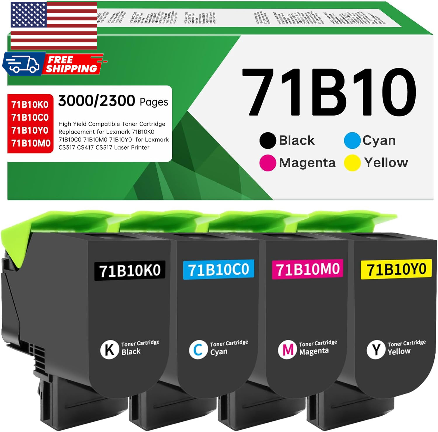 Cs317Dn 71B10 Toner Cartridge Replacement for Lexmark  USA