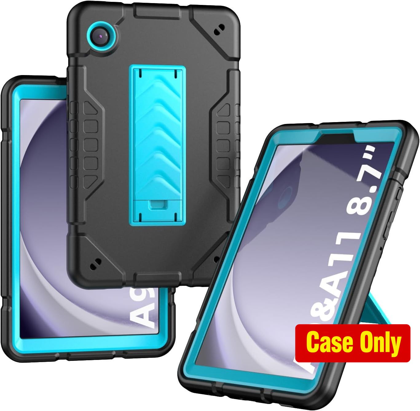 Heavy Duty Protective Case for Galaxy Tab A11 8.7", Shockproof, Black+Blue
