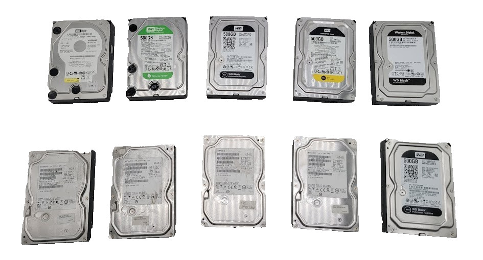 Lot of 10 Hard Drive 500GB 3.5" SATA HDD Different Brand check the description