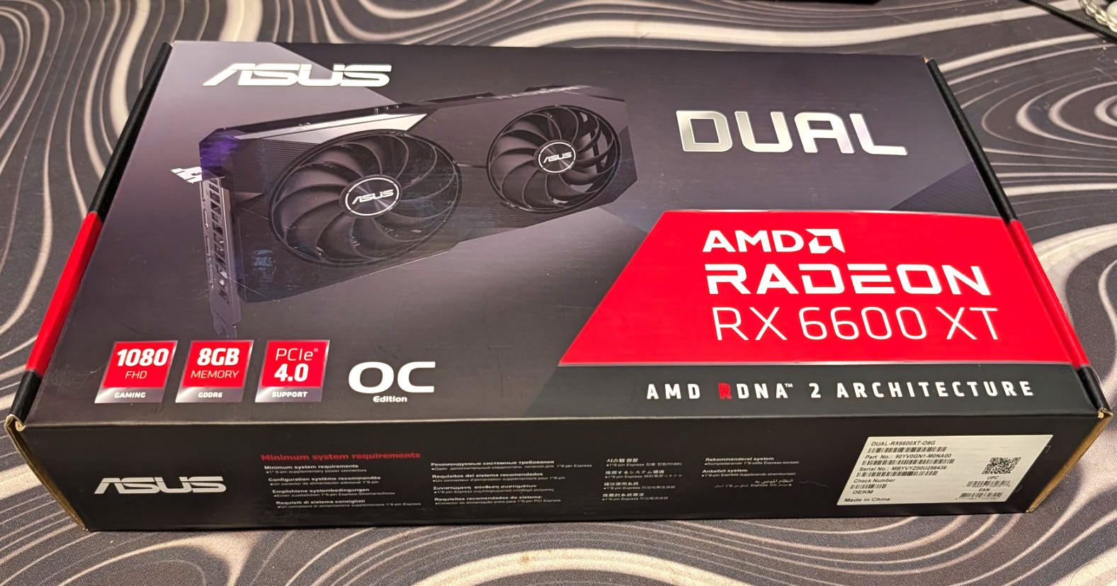 ASUS Dual Radeon RX 6600 XT OC 8GB GDDR6 w/Box PCIe 4.0 GPU