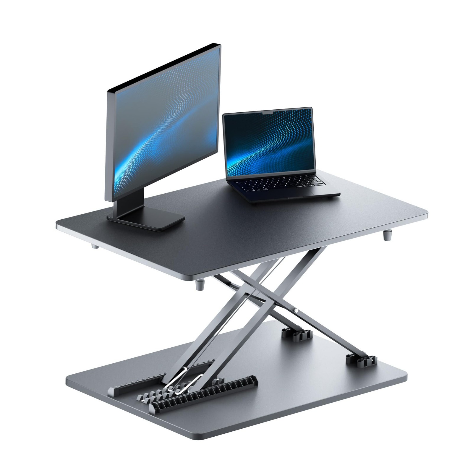 yoopin Standing Desk Converter, 25.16" × 15.75" Height Adjustable Black 