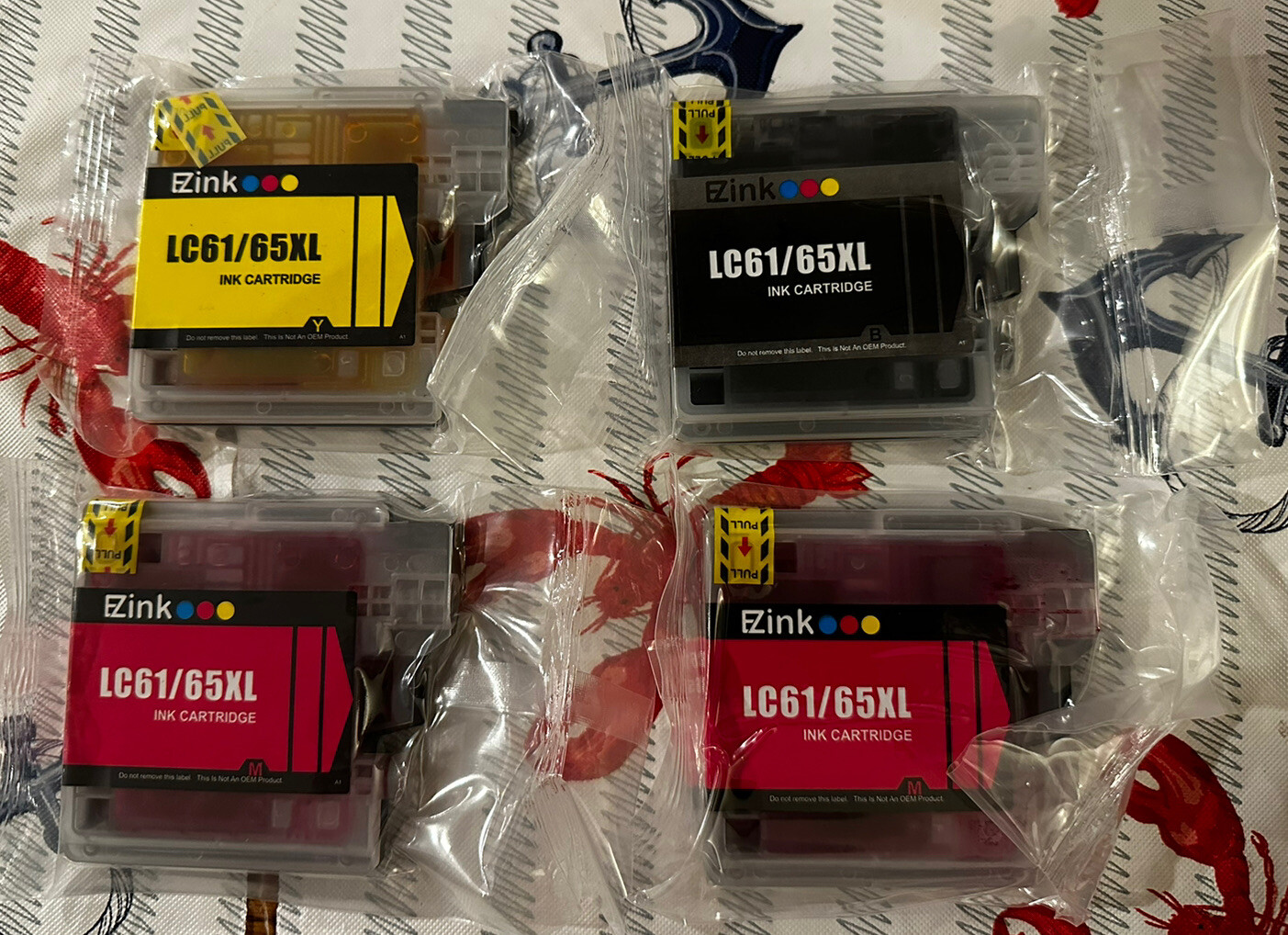 EZ Ink 4 Count Color Ink Bundle for Brother LC61/65XL  Black, Yellow and Magenta