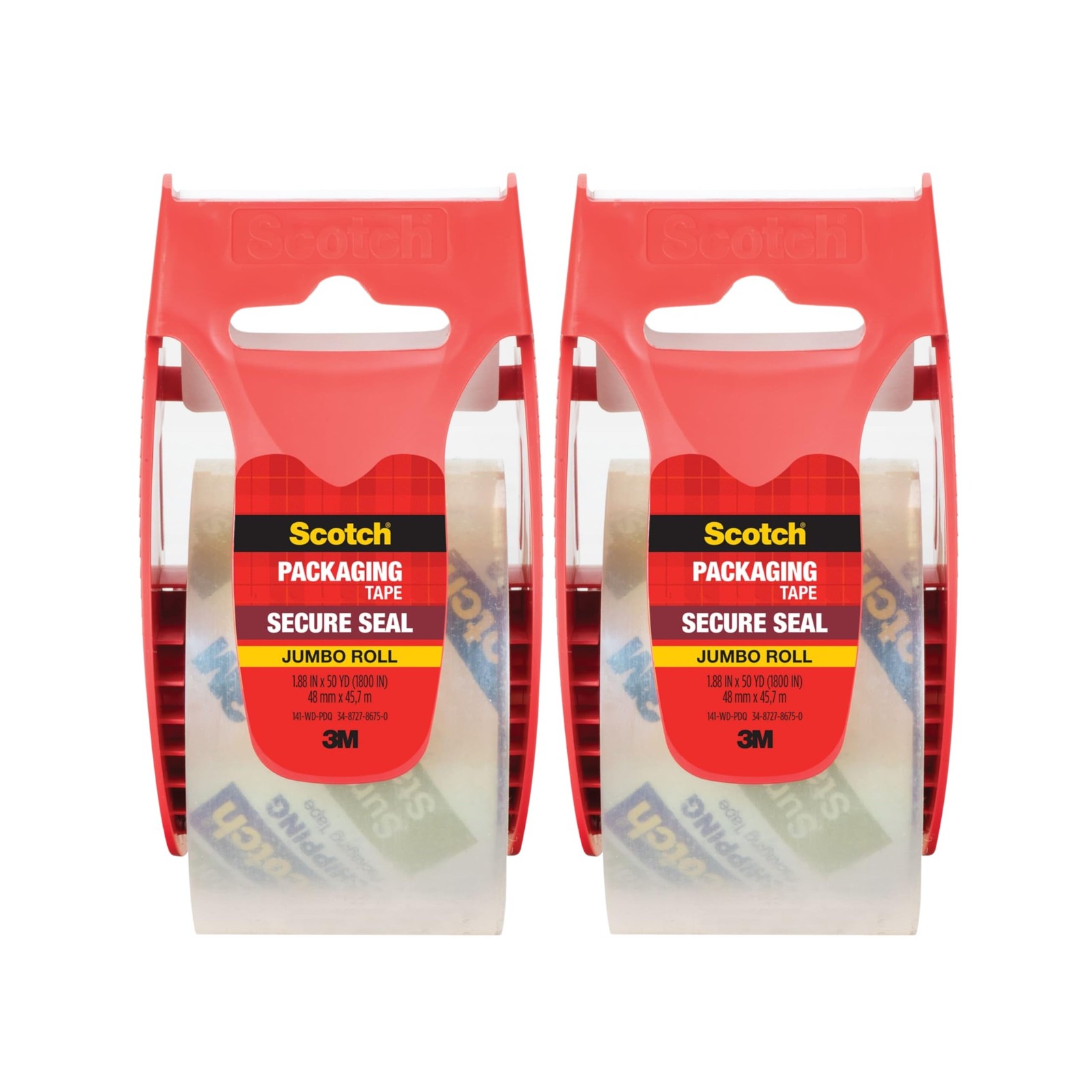 Packaging Tape Clear 1.88 in x 50 yd 2 Rolls Secure Seal Ultra Scotch Packing