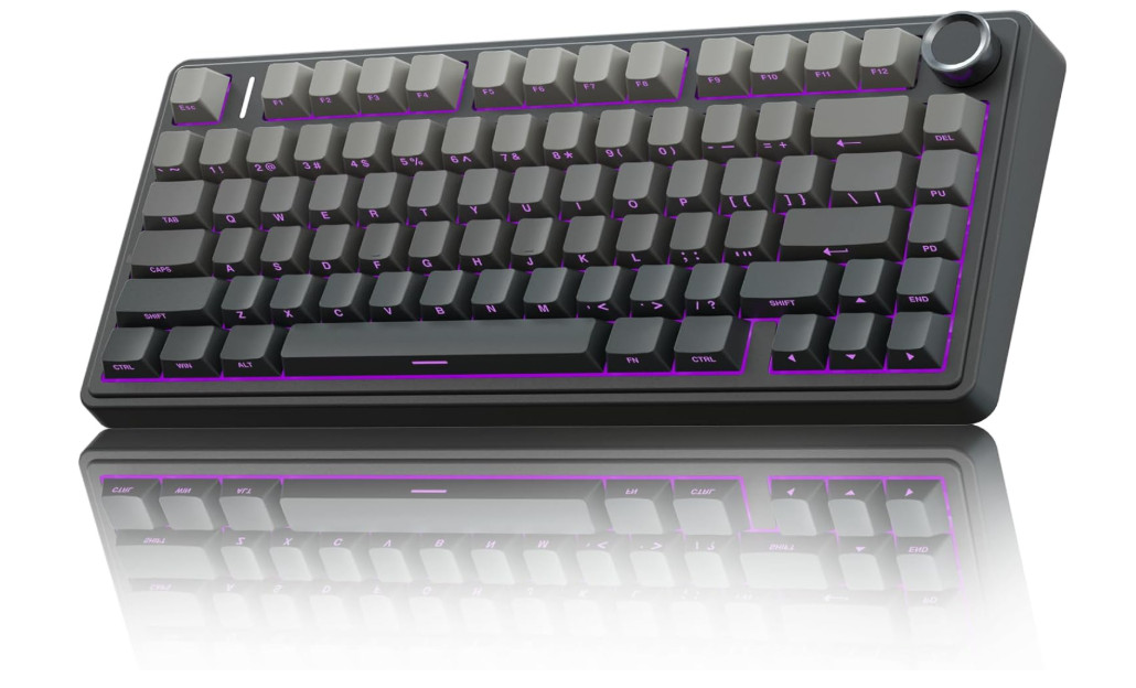 Teclado Mecánico Inalámbrico 75% RGB Hot Swap BT5.0 USB-C Gaming con Perilla