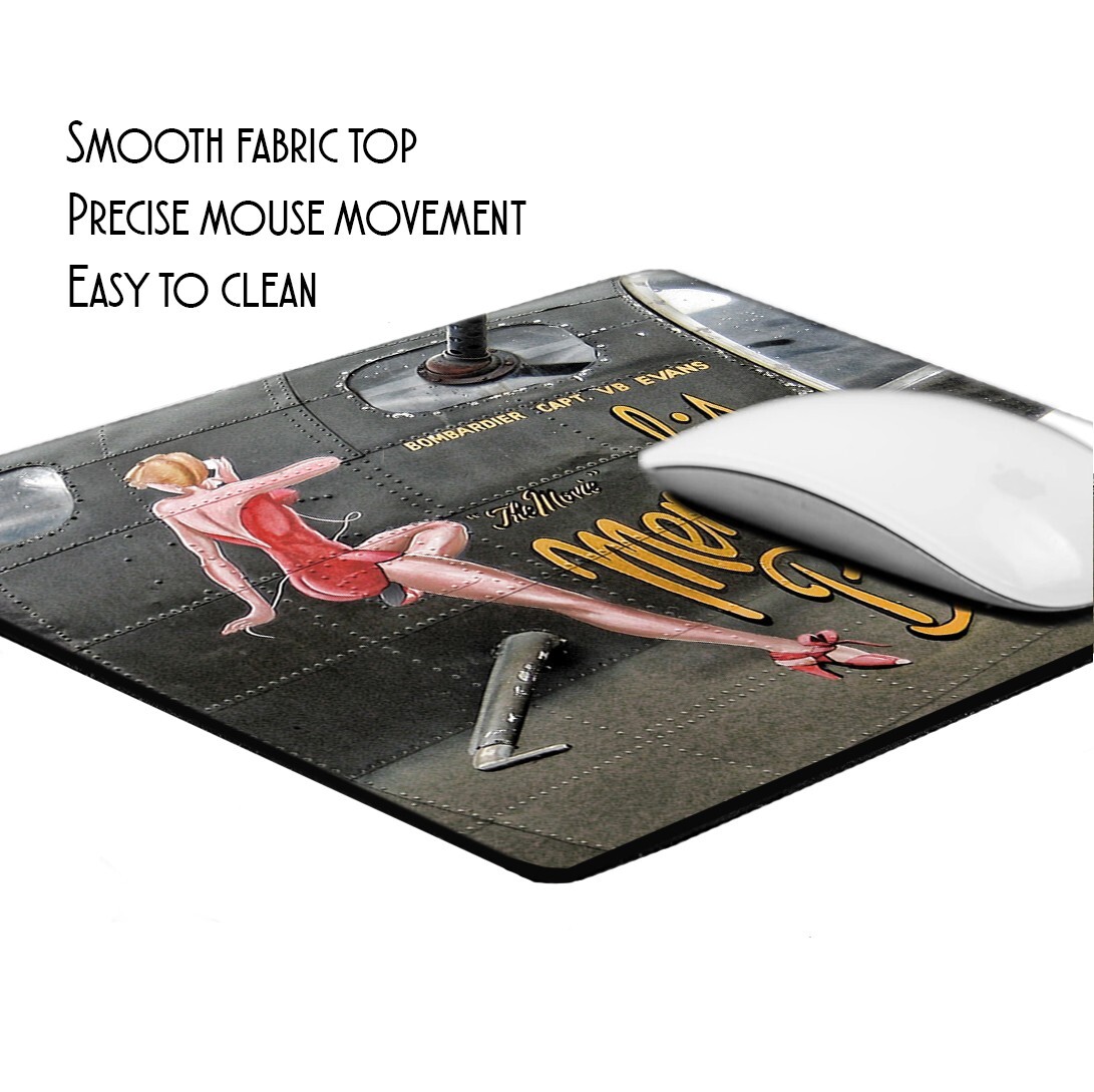 US Air Force Classic Nose Art Memphis Belle WWII Girl Design Mouse Pad