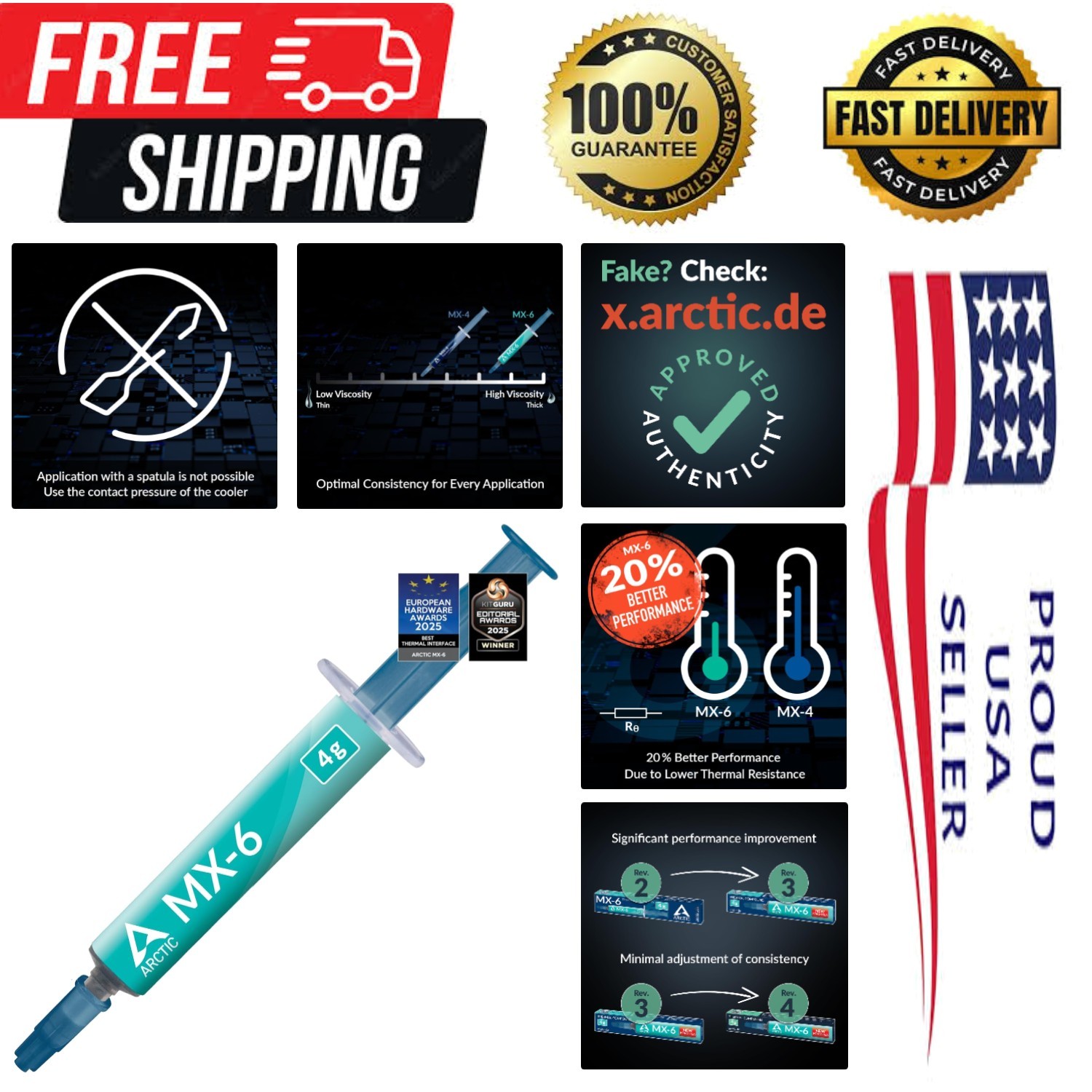 Versatile MX-6 Thermal Paste 4g - Long-Lasting Cooling Solution for Tech Gear