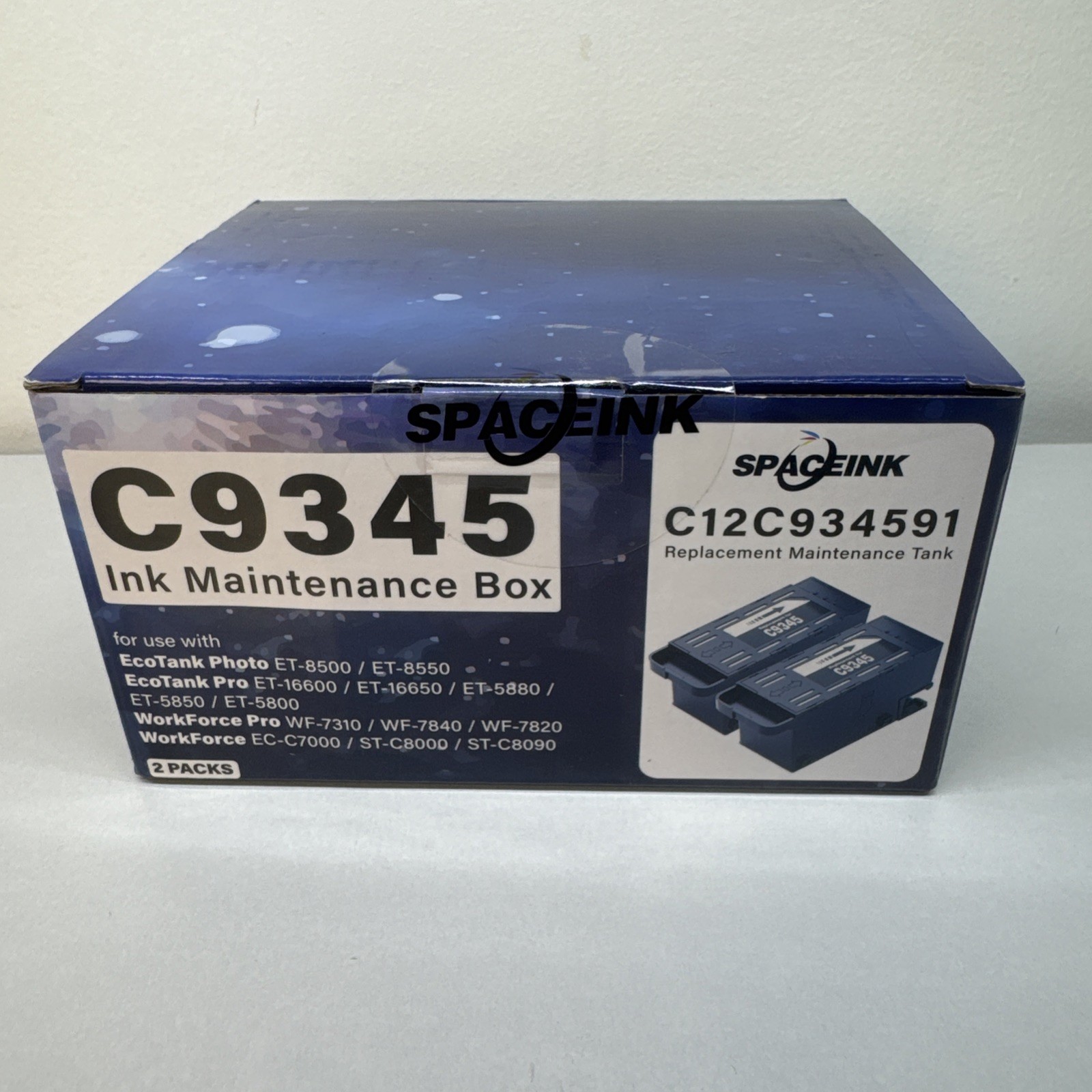 2 Pack Spaceink C9345 C12C934591 Ink Maintenance Box for EcoTank Photo - New.