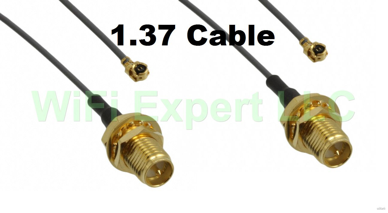 2X 1.37 U.FL Mini PCI to RP-SMA Pigtail Antenna WiFi Cable 20 Inches (50cm) USA