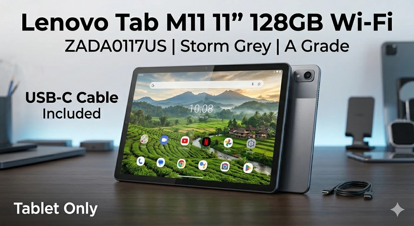 Lenovo Tab M11 11" 128GB Wi-Fi Storm Gray Android Tablet ZADA0117US Refurbished