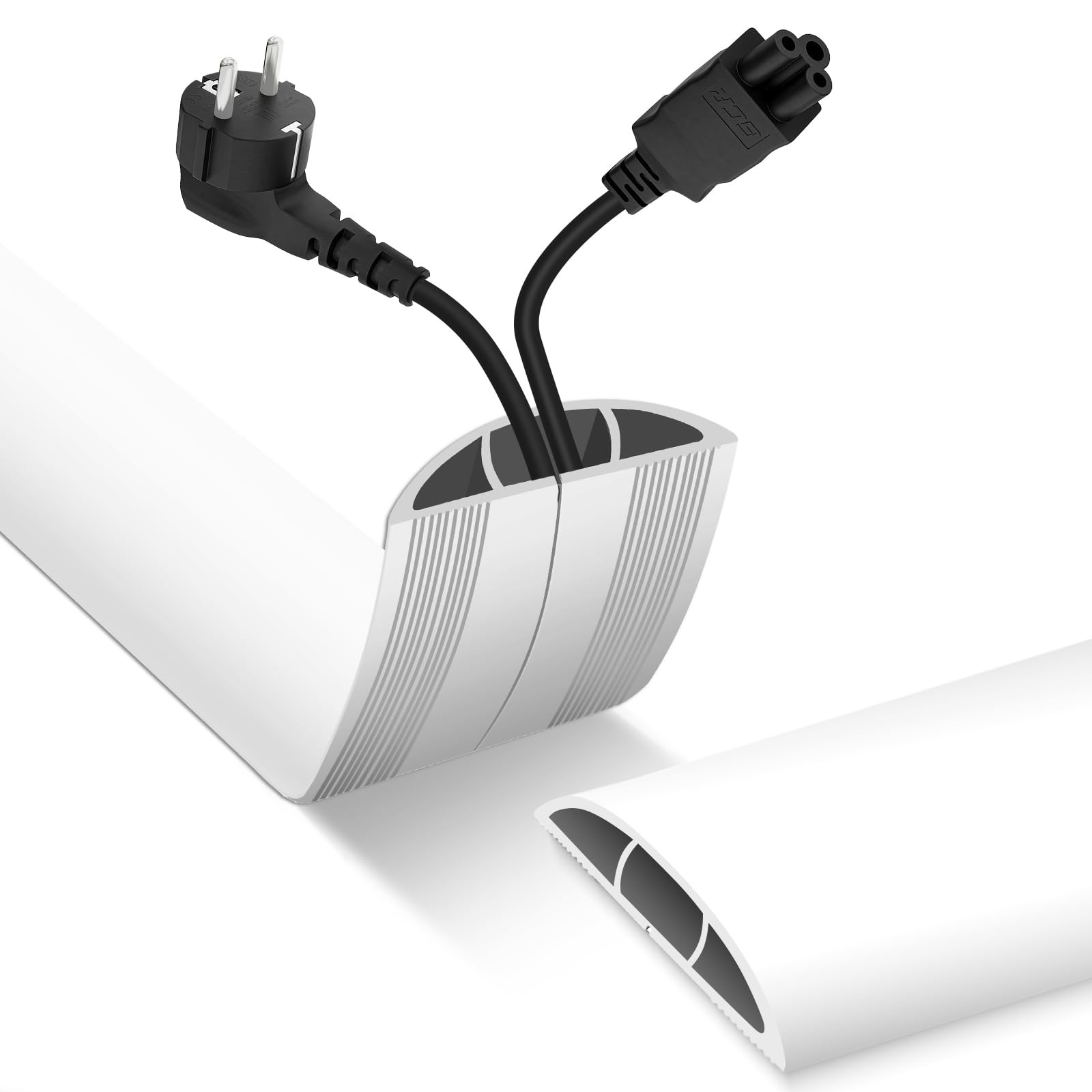 Floor Cord Cover, Cable Protector, 0.63W x 0.31H inches, Wire Cover for Exten...