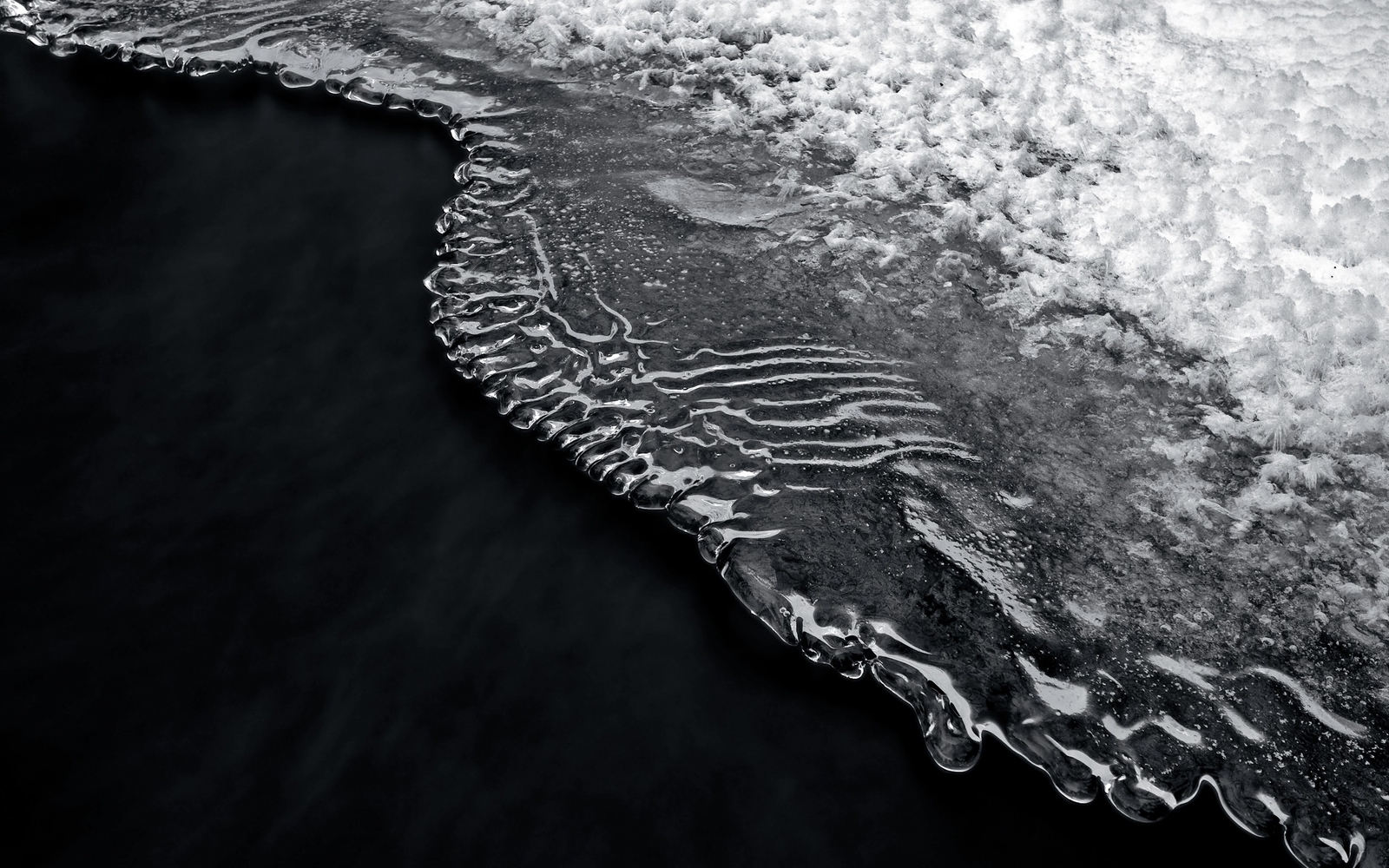 Landscape beach monochrome sea ice nature Custom Gaming Mat Desk