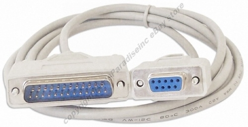 Lot50x/pcs 6ft DB9pin Female~DB25 Male Straight Through RS232 Serial/Modem Cable
