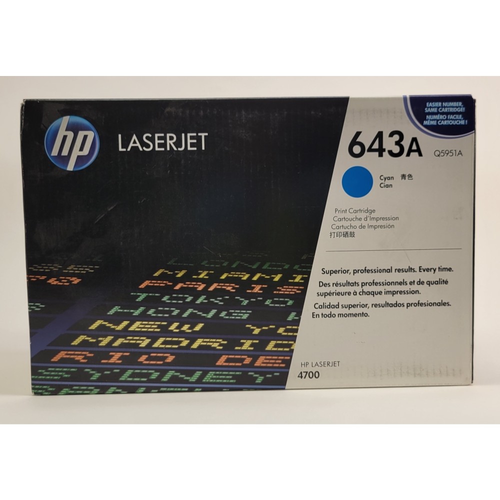 HP 643A Genuine Cyan Ink Cartridges - New in Box
