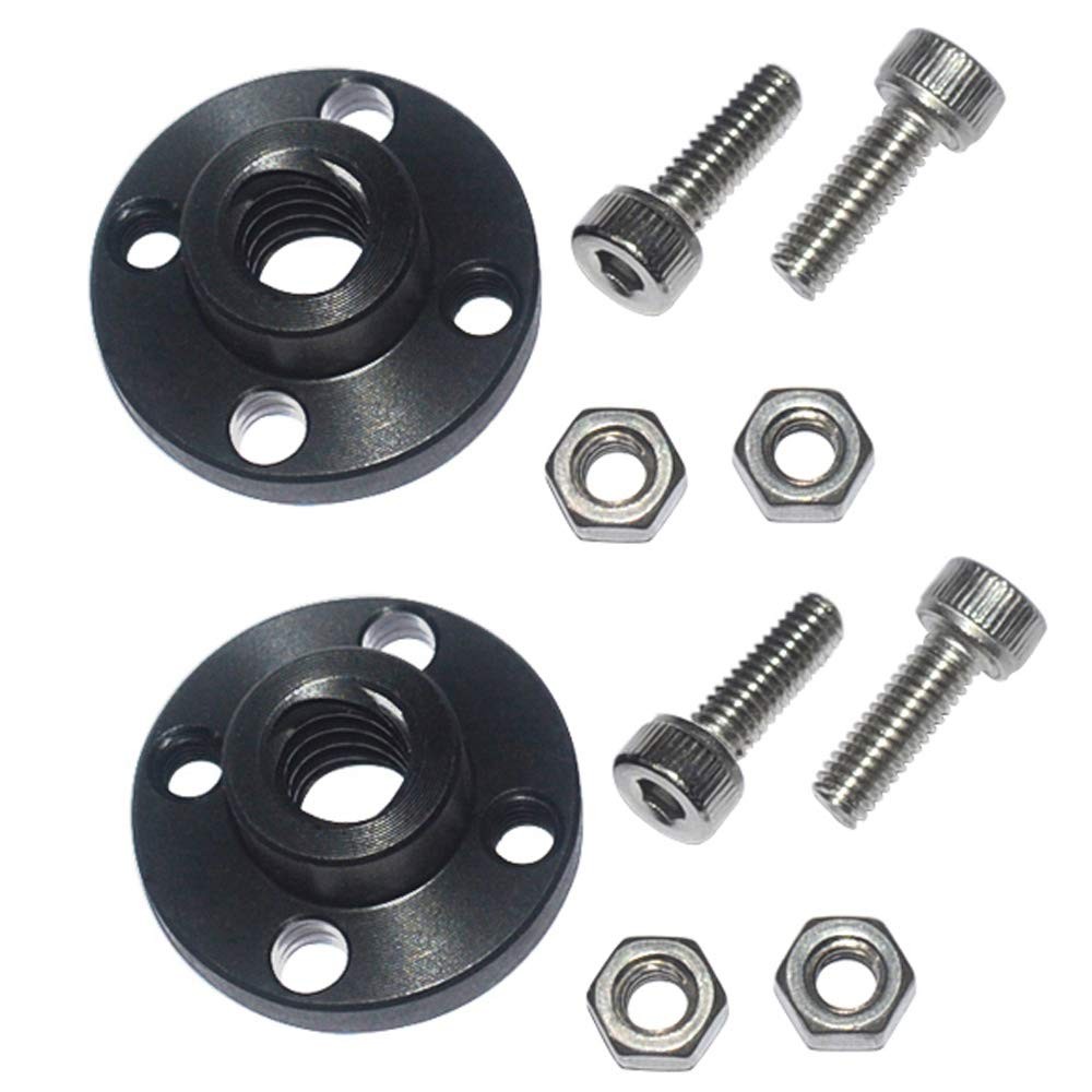2-Pack 3D Printer Z Axis T8 Lead Screw POM Nut for pitch 2mm lead 8mm, black 