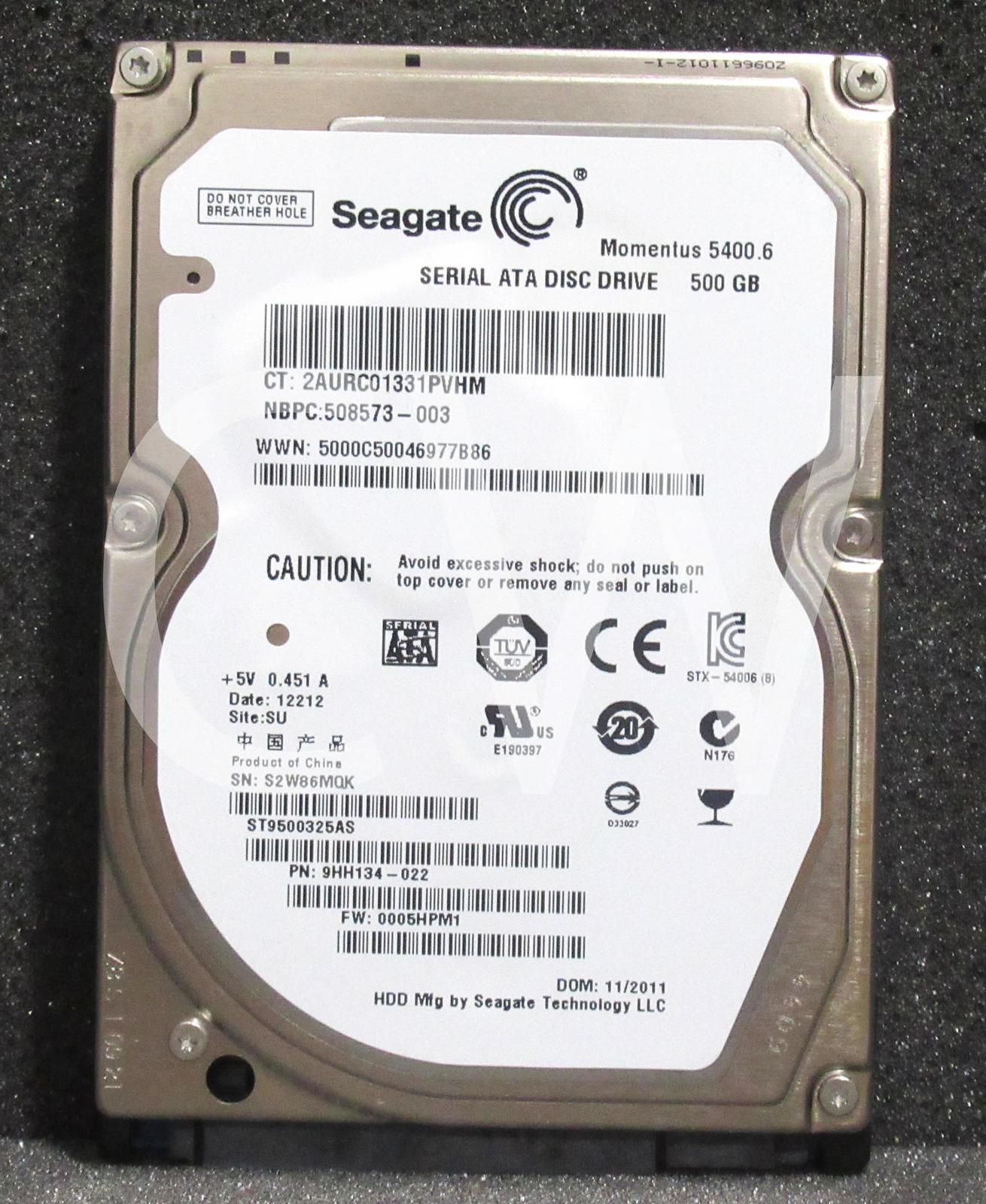 ST9500325AS Seagate 9HH134 500GB 5.4K RPM 3Gb/s 2.5" SATA Laptop HDD Hard Drive