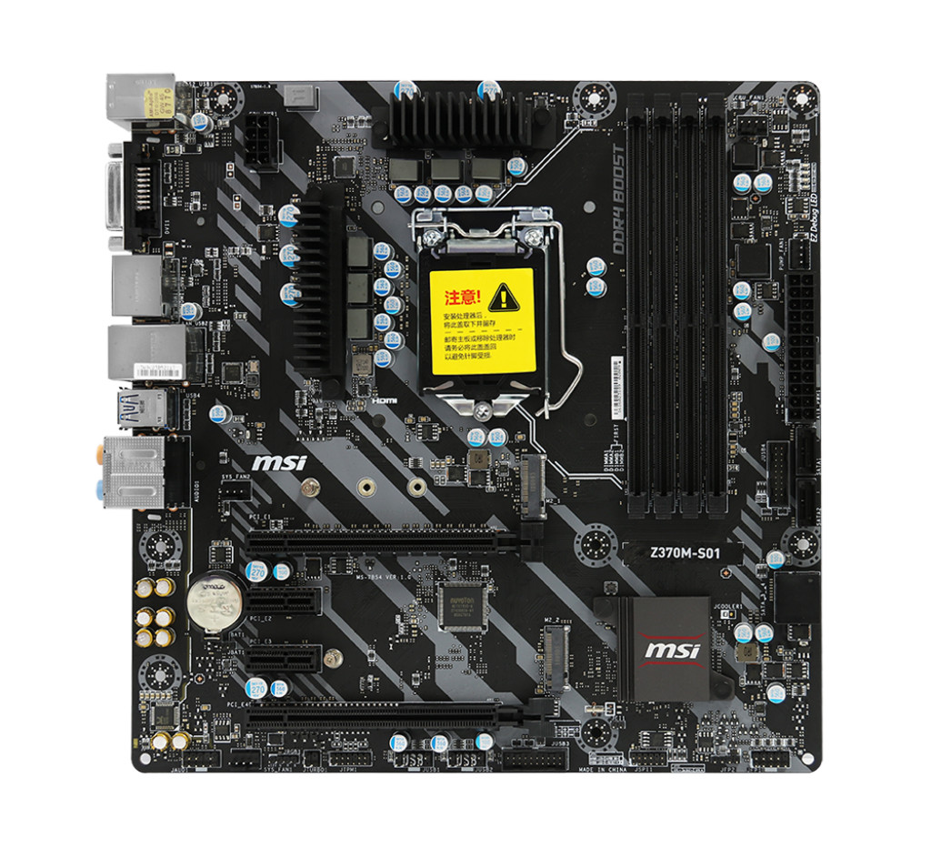 For MSI Z370M S01 motherboard Z370 LGA1151 4*DDR4 64G DP+DVI M-ATX Tested OK