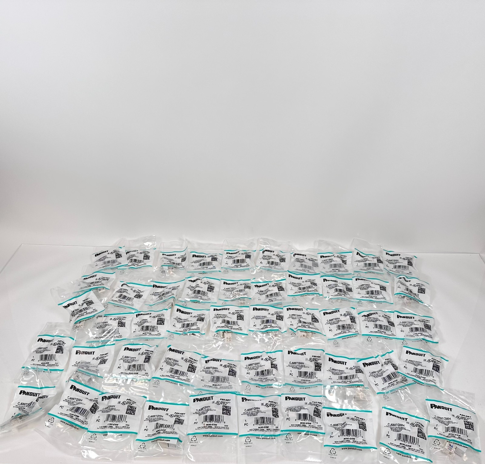 (NEW) Panduit GigaCat6 jacks White CJ688TGWH (Lot of 50)
