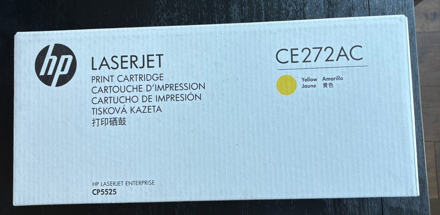 HP 650A LaserJet Toner CP5525 Yellow CE272AC - NEW UNOPENED