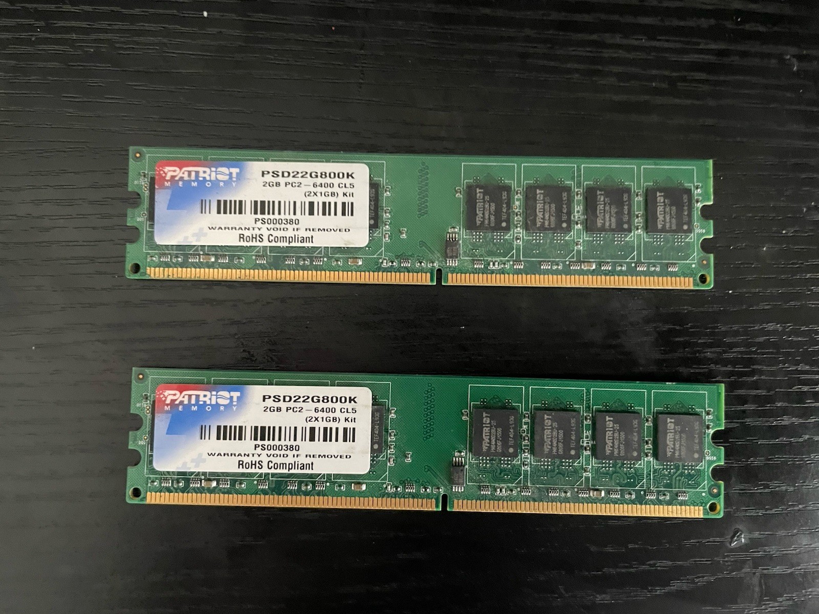 Patriot PSD22G800K 2GB DDR2 2x1GB PC2-6400 800mHz RAM