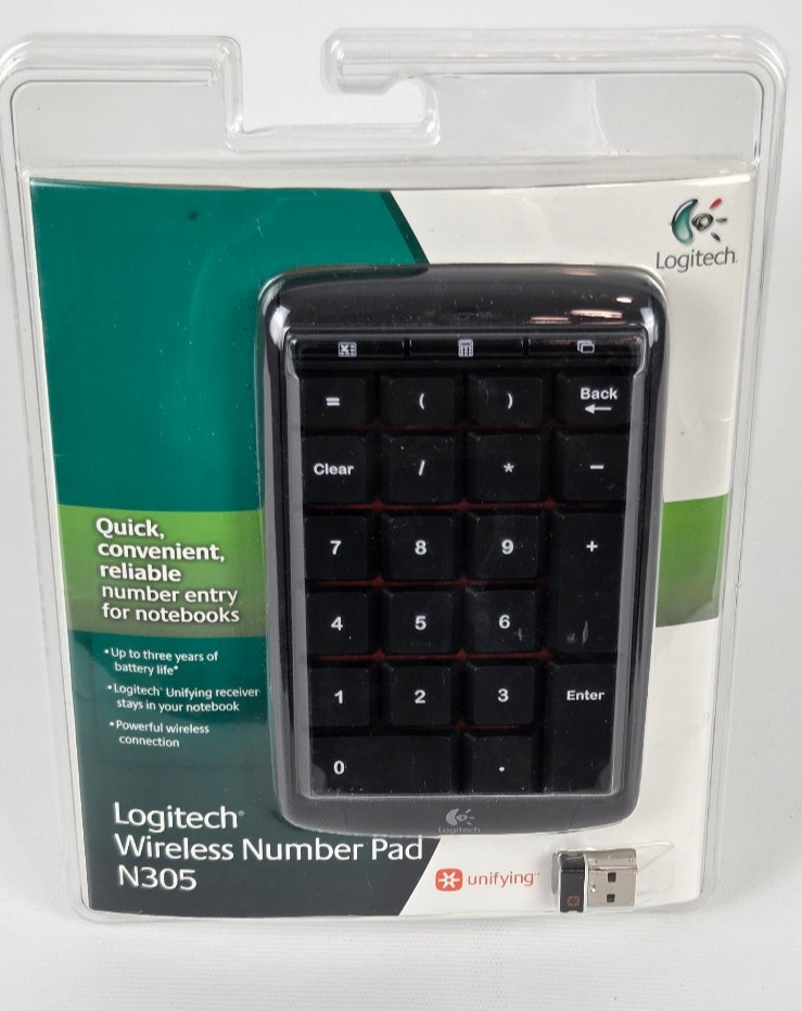 Logitech N305 Wireless Number Pad with USB dongle NEW SEALED
