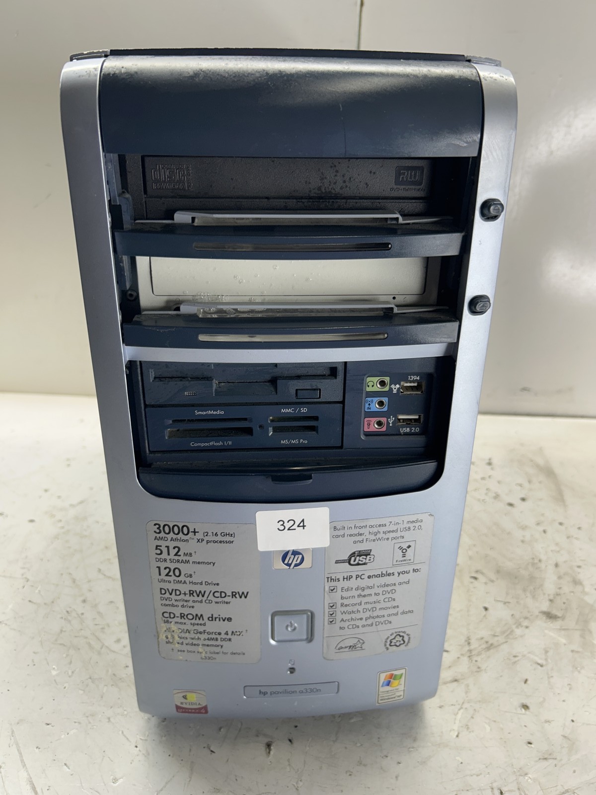 HP Pavilion a330n AMD Athlon XP 300 2.16GHz 512MB NO HDD