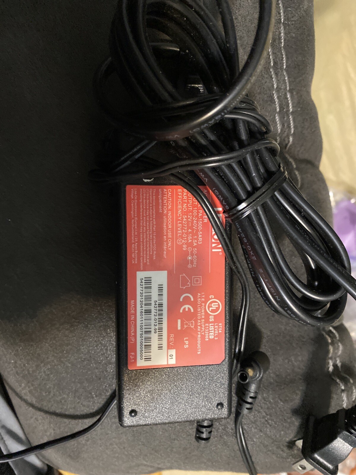 LiteOn PA-1500-5AR1 Power Supply Adapter 12VDC 4.16A (b33)