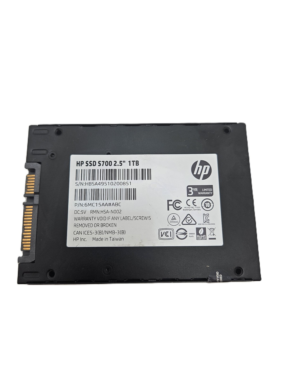 HP S700 1TB 2.5" SATA SSD - TESTED / WORKS (READ DESCRIPTION FIRST)