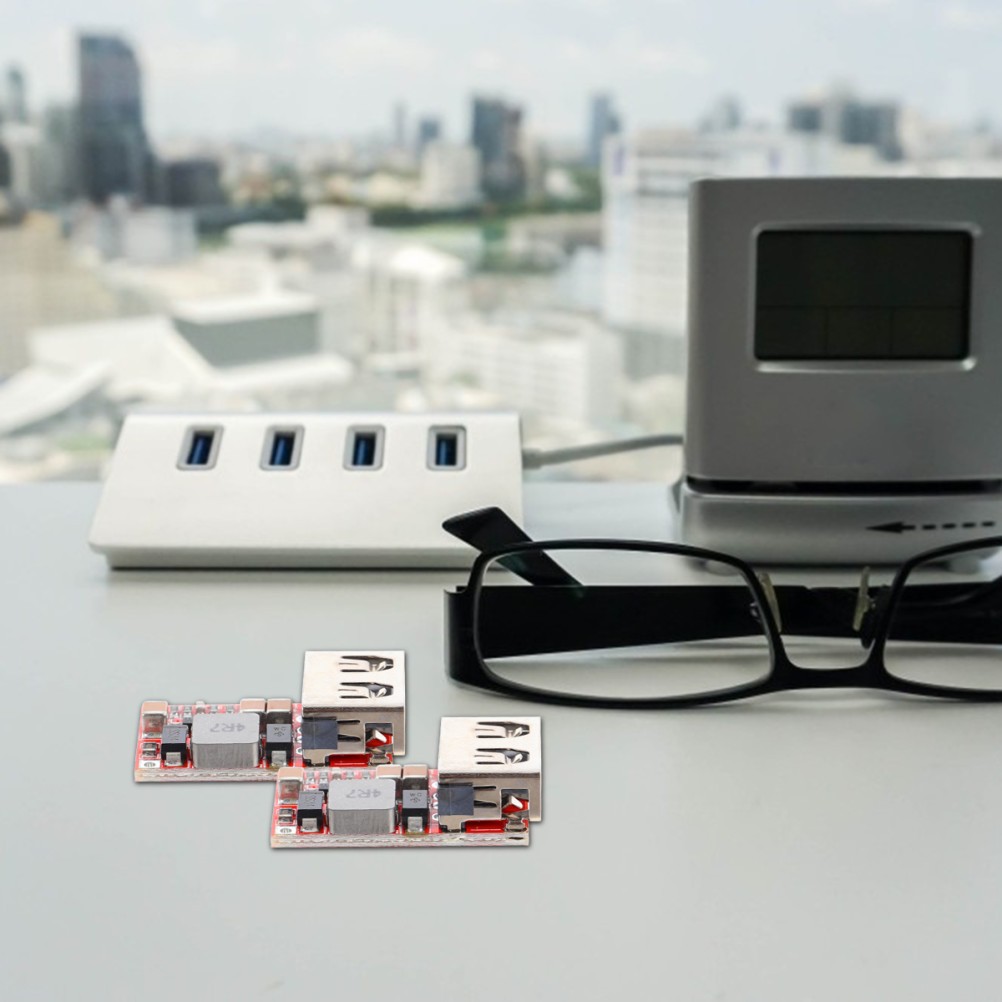 5Pcs Dc-Dc USB Charging Modules for Car Red Pcb Durable Buck Module 6-24V