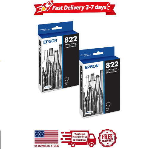2 pack Epson 822, black ink cartridge